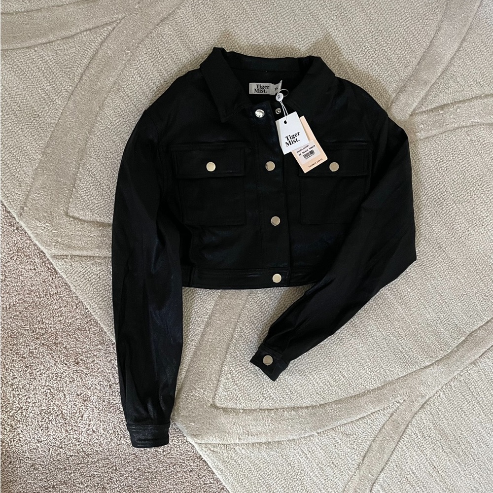 Tiger Mist cropped leather jacket